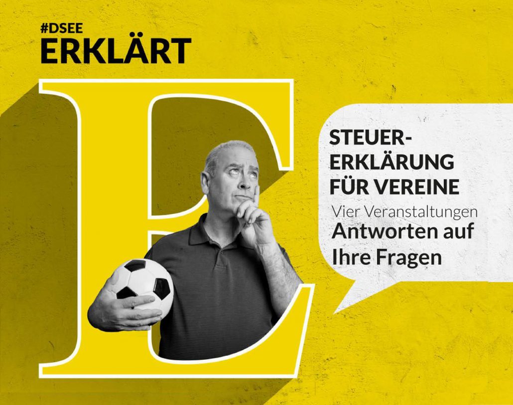 Grafik mit dem Text #DSEEerklärt: Steuererklärung für Vereine