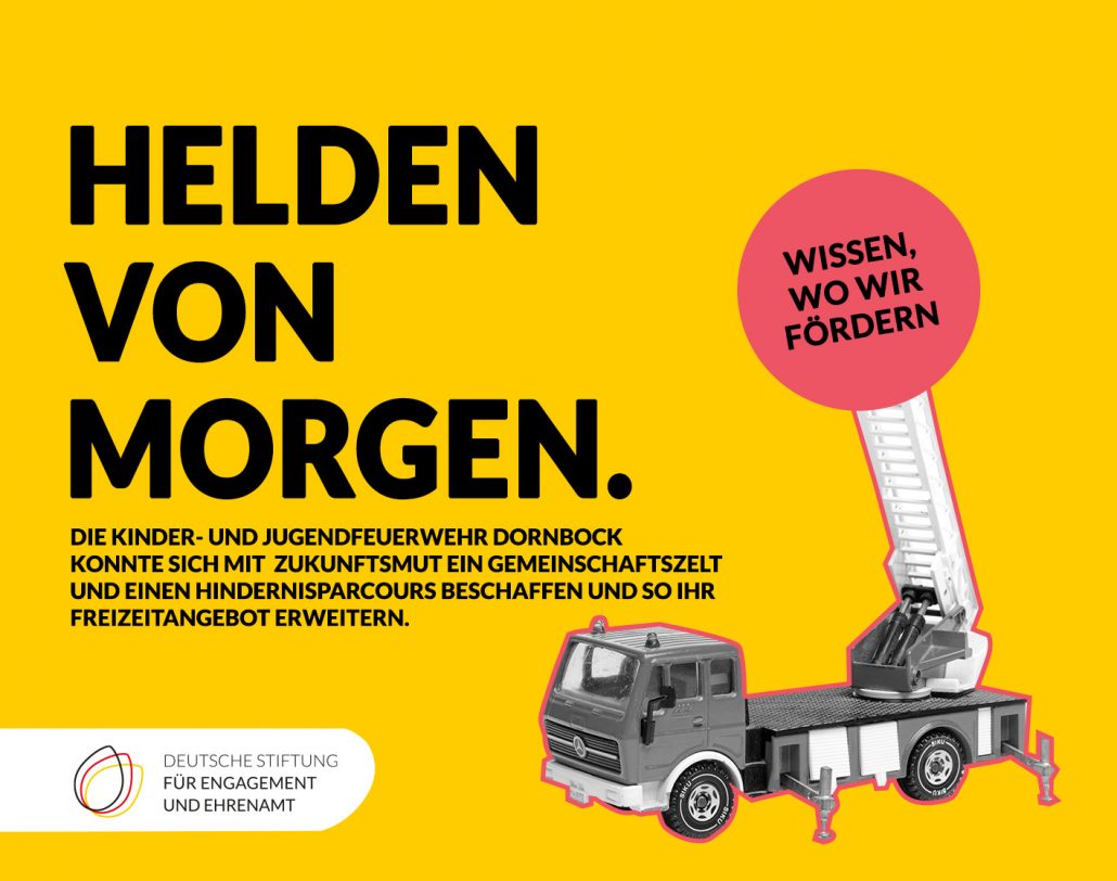 Helden von morgen. Die Kinder- und Jugendfeuerwehr Dornbock konnte sich mit Zukunftsmut ein Gemeinschaftszelt und einen Hindernisparcours beschaffen und so ihr Freizeitangebot erweitern.