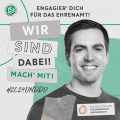 Logo mit einem Foto von Philipp Lahm, Text: Engagier Dich für das Ehrenamt! Wir sind dabei, mach mit! #2024UndDU