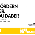 DSEEinformiert: Förderprogramme der DSEE 2022