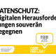 Grafik mit dem Logo der DSEE und einer Sprechblase. Text: Datenschutz: Digitalen Herausforderungen souverän begegnen. 10./11./17./18. Mai, 17:00 bis 18:15 Uhr