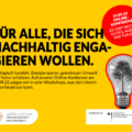 Grafik mit einem Baum in einer Glühbirne. Text: 19.09.22 Online-Konferenz "Es gibt nichts Gutes, außer wir tun es. Für alle, die sich nachhaltig engagieren wollen. Ökologisch handeln, Energie sparen, gemeinsam Umwelt und Natur schützen: Auf unserer Online-Konferenz am 19.09.22 zeigen wir in zehn Workshops, was dein Verein schon heute tun kann. In Kooperation mit dem Bundesministerium für Umwelt, Naturschutz, nukleare Sicherheit und Verbraucherschutz.