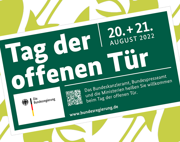 Grafik mit dem Text: tag der offenen Tür, 20. und 21. August 2022