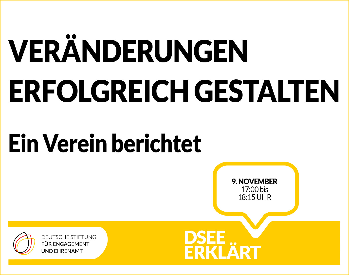 Veränderungen erfolgreich gestalten – ein Verein berichtet. DSEE erklärt