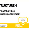 Grafik mit dem Text: Strukturen für nachhaltiges Wissensmanagement. 30. November, 17:00-18:15 Uhr