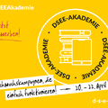 Grafik mit dem Text: #DSEE-Akademie Jetzt bewerben! Nachwuchskampagnen, die einfach funktionieren. 20-22- April 23