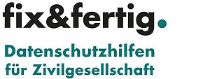 Logo fix&fertig. Datenschutzhilfen für Zivilgesellschaft