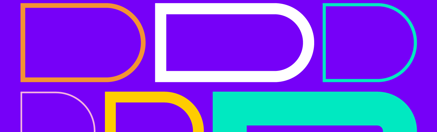 Grafik mit mehreren Varianten des Buchstabend "D" und dem Text: "transform_D"