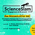 Grafik mit einem Mikrofon und dem Text: Science Slam Engagement & Ehrenamt. Eine Wissenschaft für dich! Verschiedene Slammies teilen Forschungsergebnisse zum bürgerschaftlichen Engagement & Ehrenamt 5. Oktober 2023, Einlass: 18.00 Uhr, Start: 19.00 Uhr Kupfersaal Leipzig d-s-e-e.de Eintritt frei. Jetzt Karten sichern.