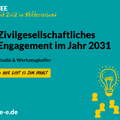 Grafik mit dem Text: #DSEE mit ZiviZ im Stifterverband. Zivilgesellschaftliches Engagement im Jahr 2031. Studie und Werkzeugkoffer. Hier geht es zum Inhalt. d-s-e-e.de