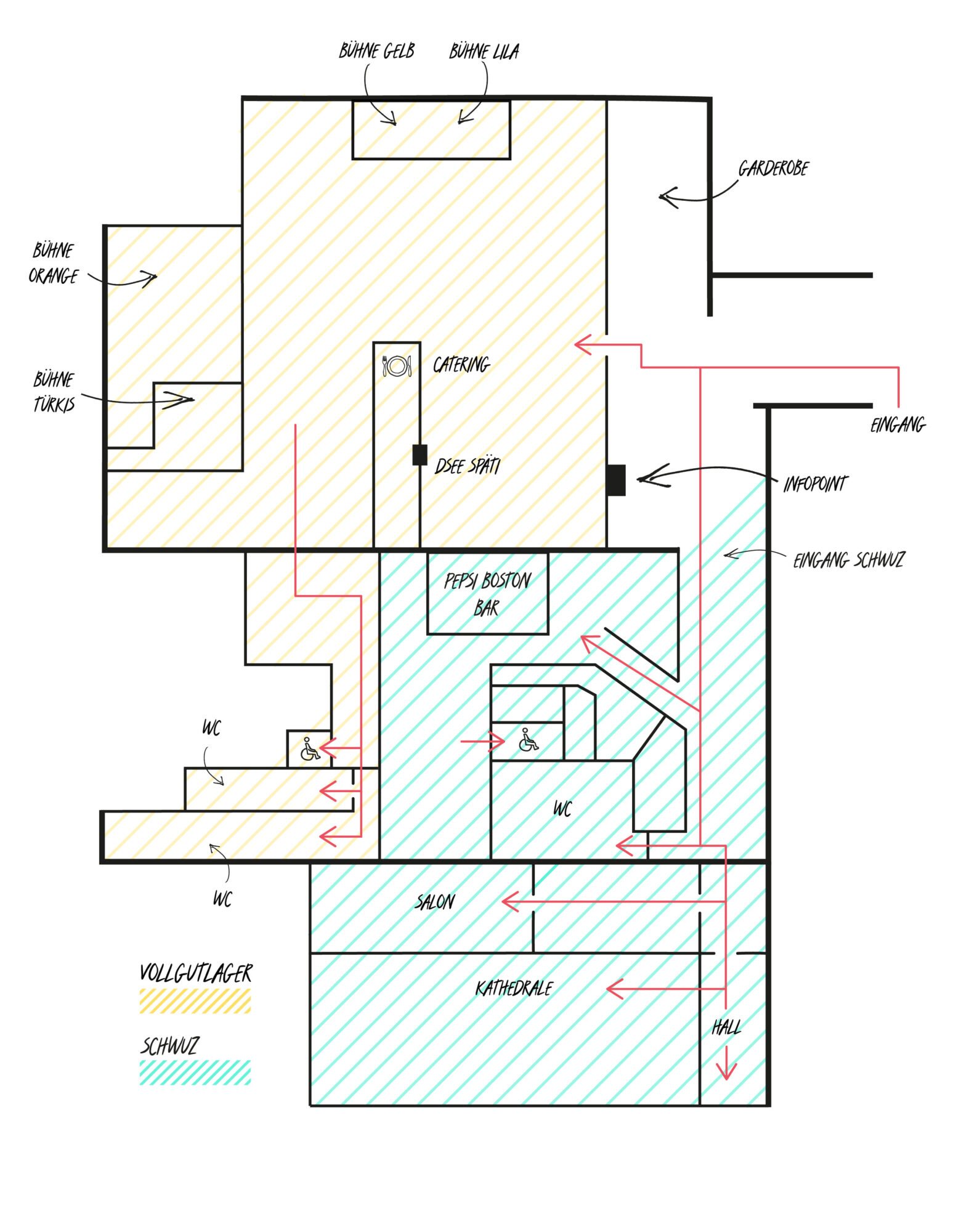 Lageplan des DSEE Summit im Vollgutlager und im SchwuZ