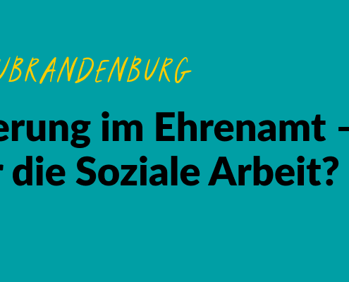 Grafik mit grünem Hintergrund und einer gezeichneten Glühbirne. Text: #EngageiertGeforscht Hochschule Neubrandenburg. Marginalisierung im Ehrenamt – Aufgaabe für die Soziale Arbeit? Studienbericht