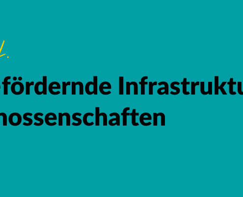 Grafik mit grünem Hintergrund und einer gezeichneten Glühbirne. Text: #EngageiertGeforscht HU Berlin et al. Engagement-fördernde Infrastrukturen für Bürgergenossenschaften. Studienbericht