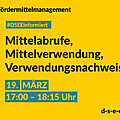 DSEE informiert Fördermittelmanagement: Mittelabrufe, Mittelverwendung, Verwendungsnachweise. 19. März, 17:00–18:15 Uhr