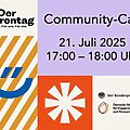 Grafik zum Ehrentag mit dem Text: Community-Call am 21. Juli 2025 von 17 bis 18 Uhr