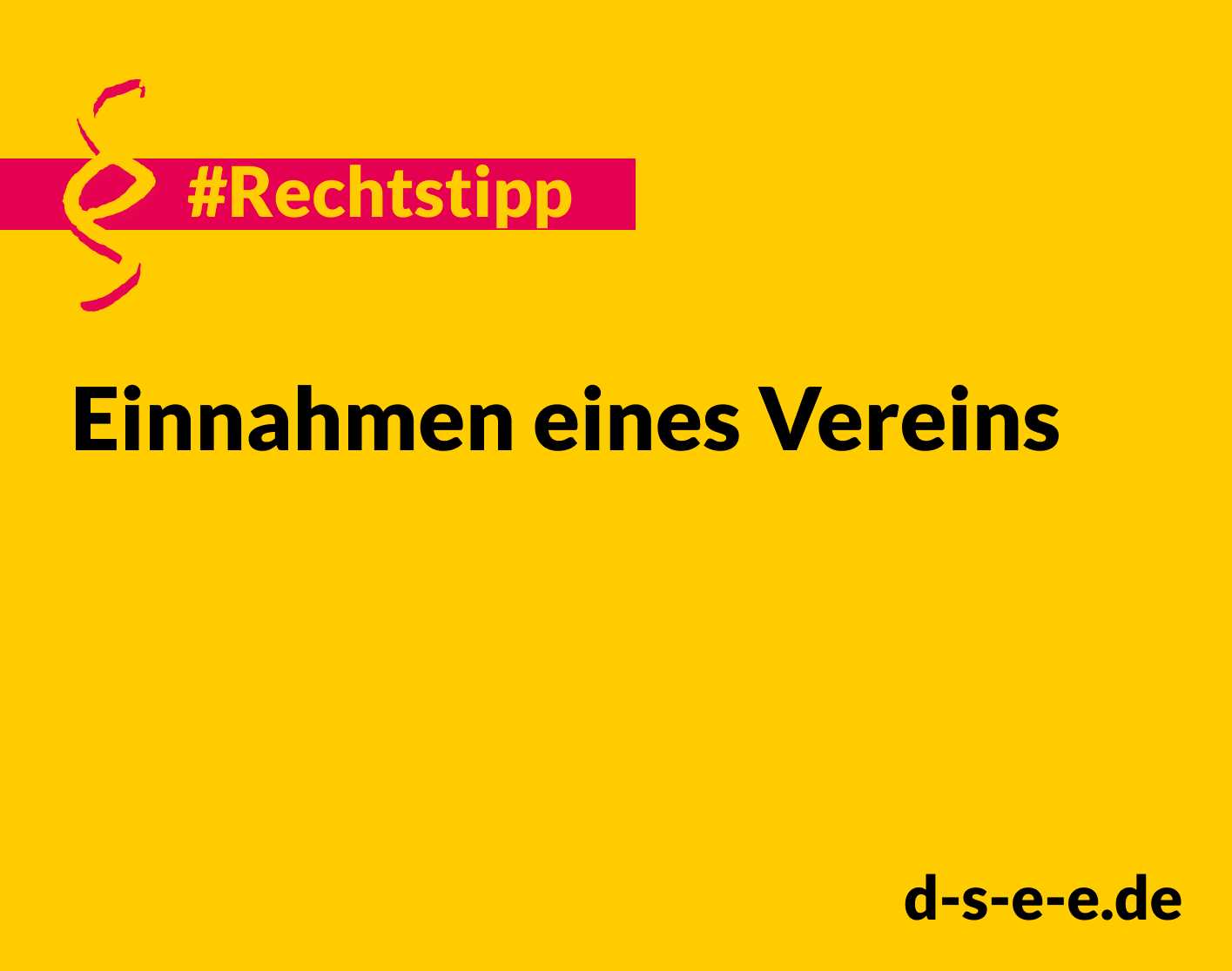 251218_Rechtstipp_Einnahmen_1415x1115 (1) Grafik mit Text: Rechtstipp: Einnahmen eines Vereins