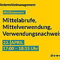 DSEE informiert Fördermittelmanagement: Mittelabrufe, Mittelverwendung, Verwendungsnachweise. 19. März, 17:00–18:15 Uhr